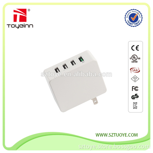 USB qc 3.0 charger 40W 4-Port Fast multi charger station with Quick Charge 3.0